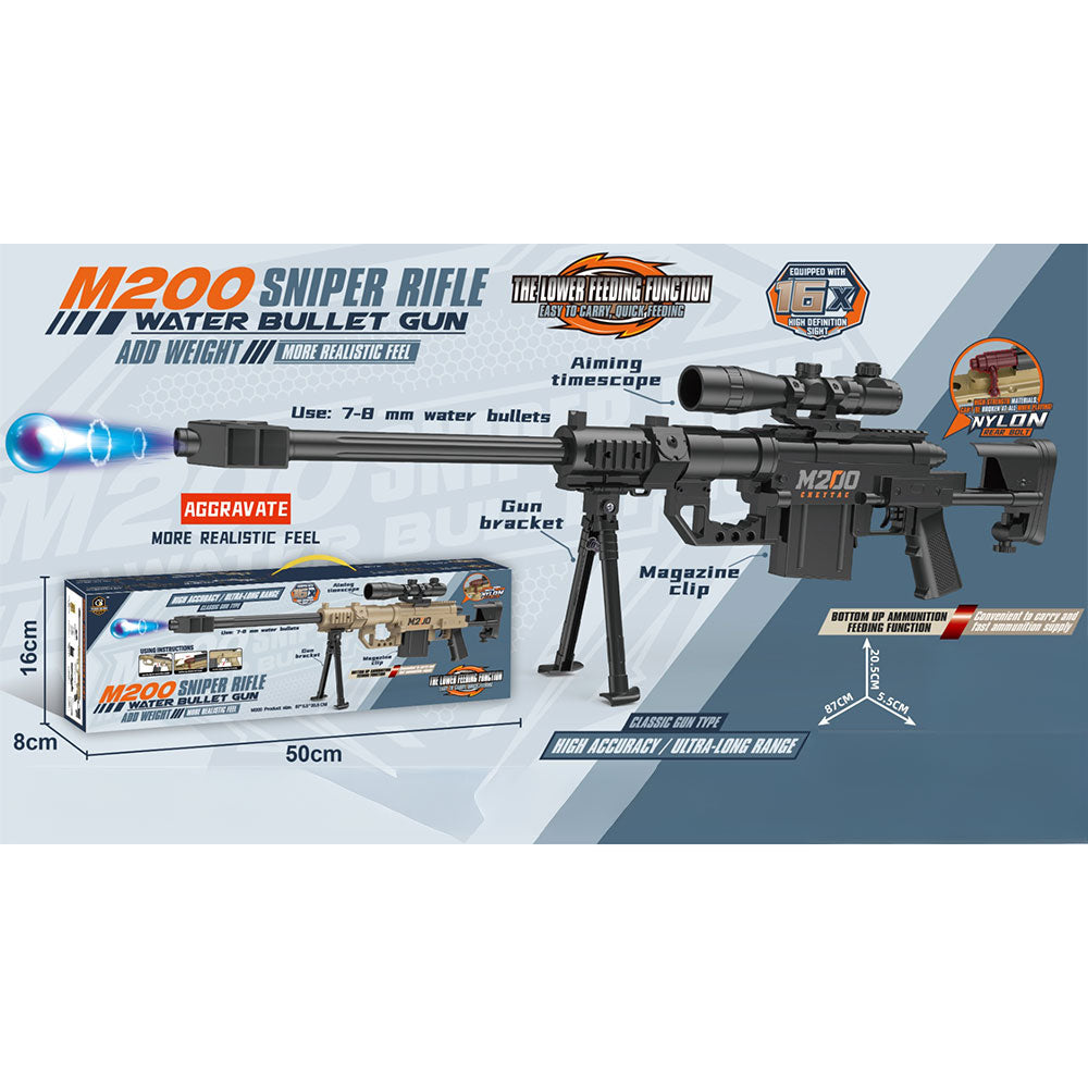 M200 Gel Blaster Sniper Rifle - Tactical Toy Gun with 16x Scope