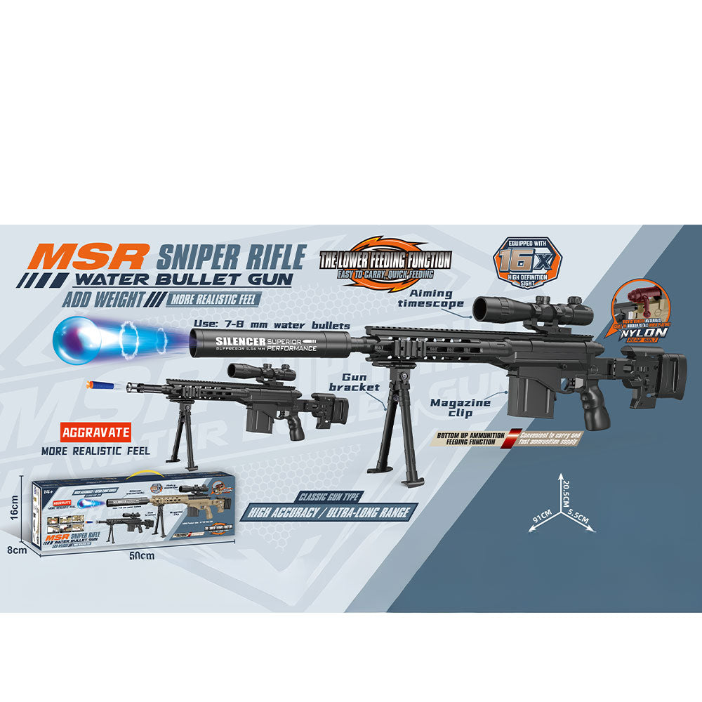 MSR Gel Blaster — Toy Sniper Rifle Equipped with a 16x Scope