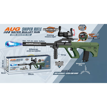 Safe AUG Gel Blaster - Futuristic Toy Rifle with 16x Scope
