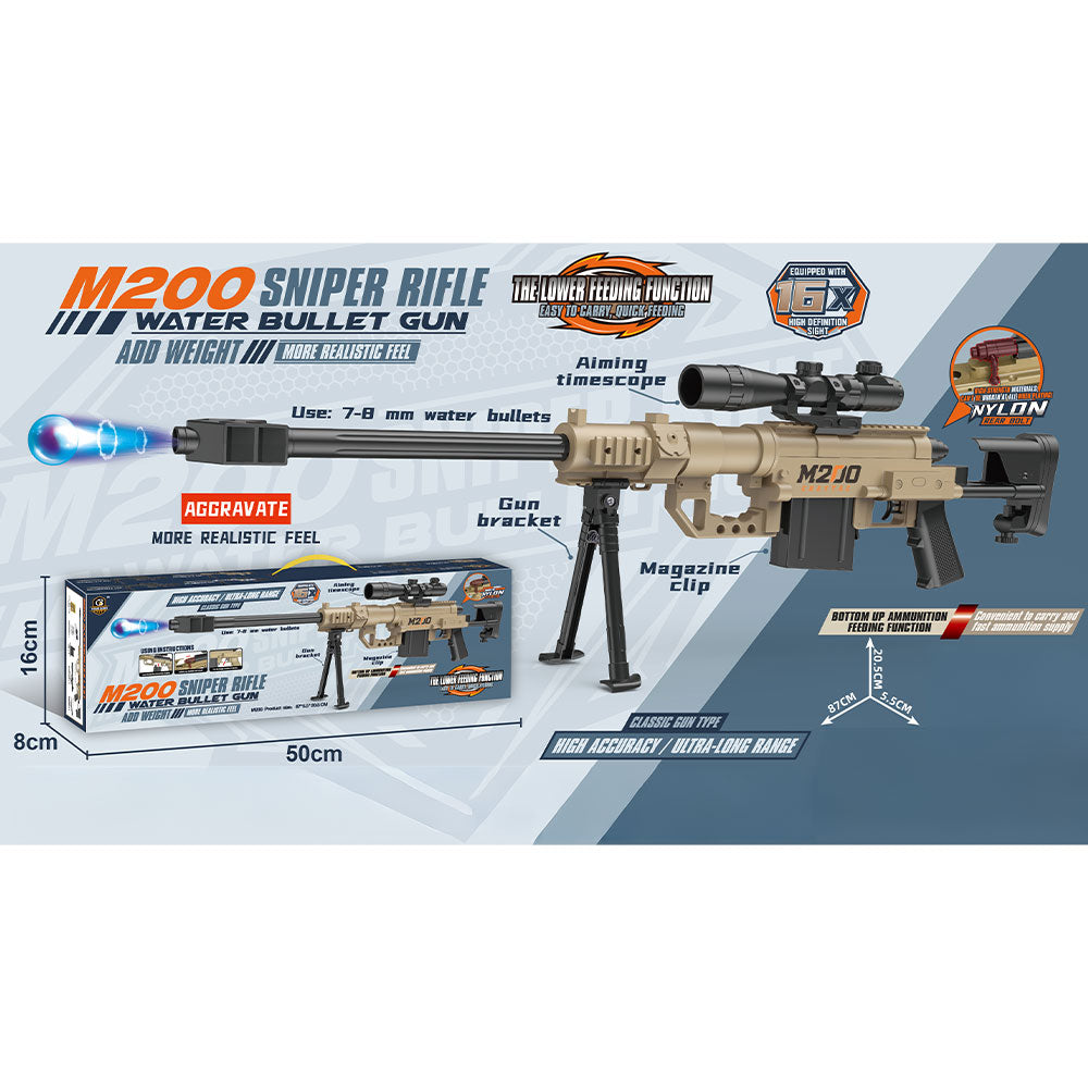 M200 Gel Blaster Sniper Rifle - Tactical Toy Gun with 16x Scope