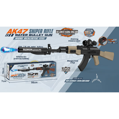 AK47 Gel Blaster Assault Rifle - Tactical Toy Gun with Scope