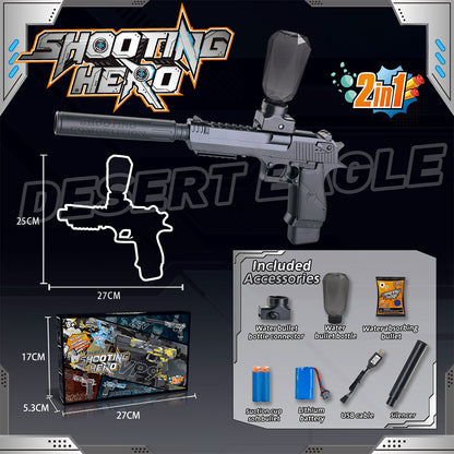 Tactical Desert Eagle Splatter Blaster - 2-in-1 Toy Pistol