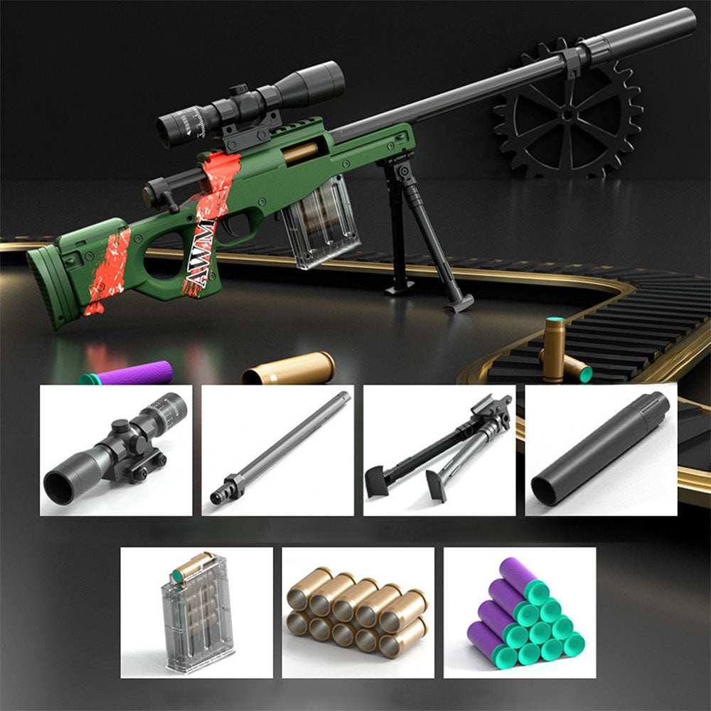 Shell Eject Nerf Sniper Rifle With Scope - AWM