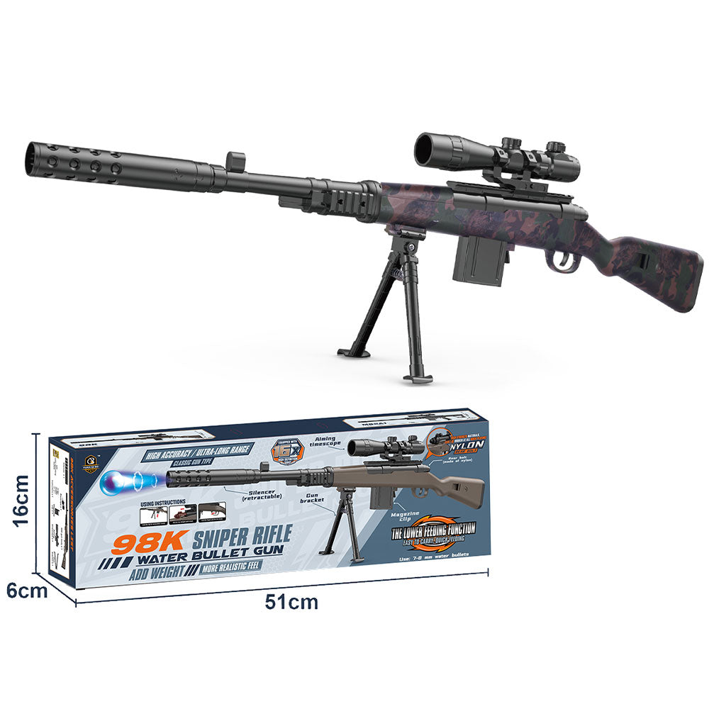 Kar98k Manual Bolt Action Gel Ball Blaster Toy Sniper Rifle