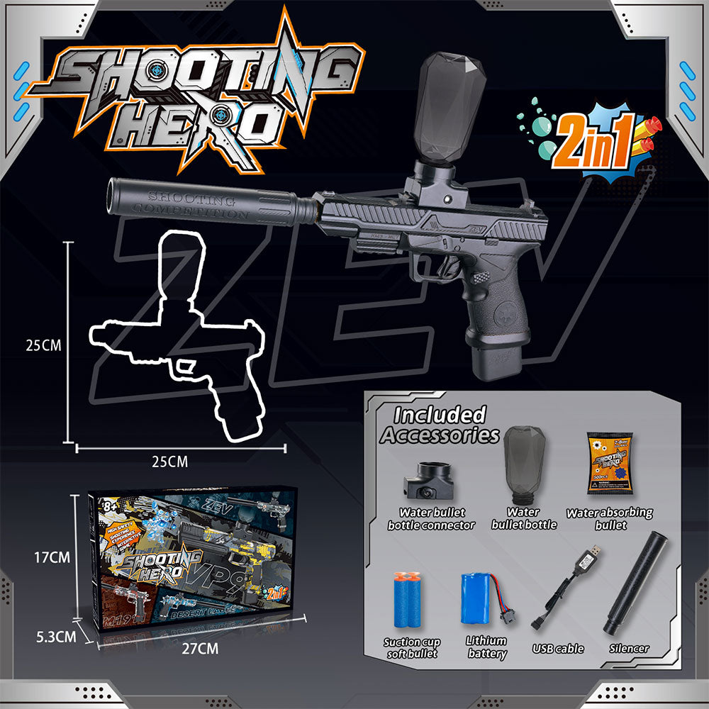 Electric Glock Tactical Water Bullet Gun - 2-in-1 Toy Blaster