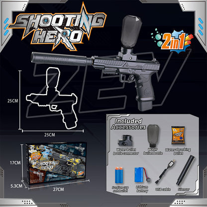 Electric Glock Tactical Water Bullet Gun - 2-in-1 Toy Blaster