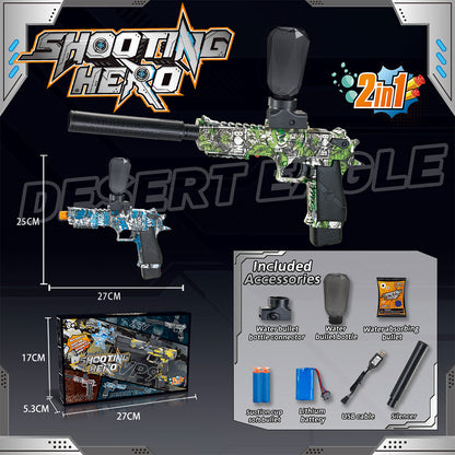 Tactical Desert Eagle Splatter Blaster - 2-in-1 Toy Pistol