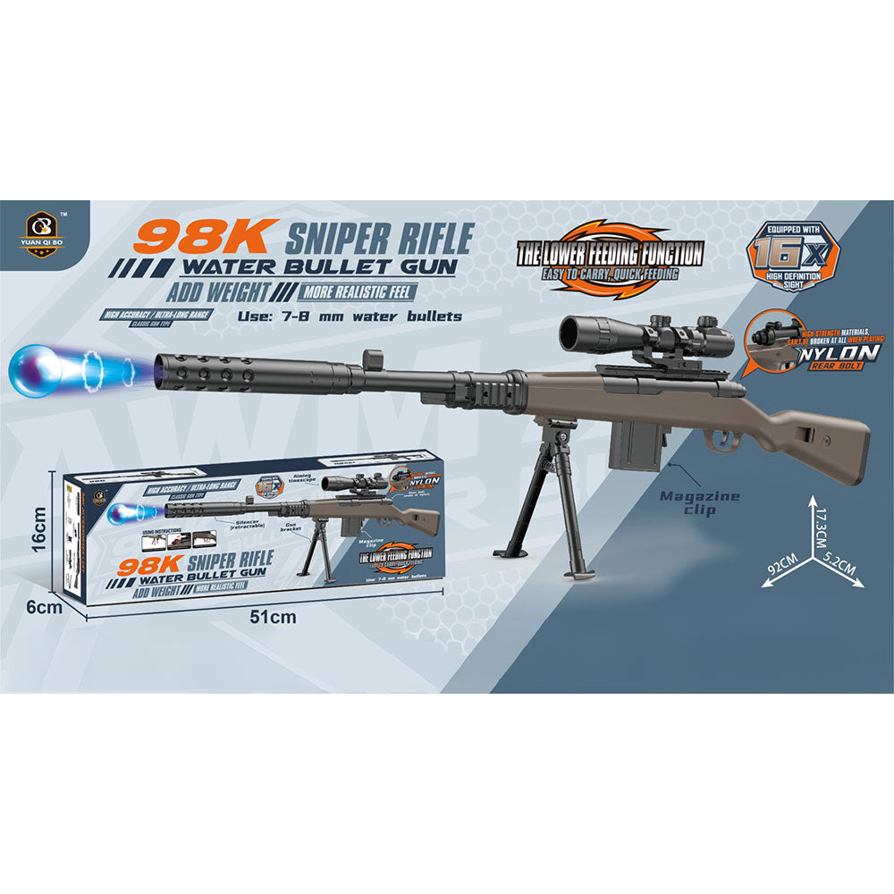 Kar98k Manual Bolt Action Gel Ball Blaster Toy Sniper Rifle