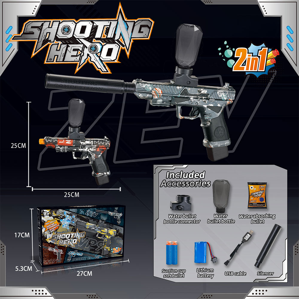 Electric Glock Tactical Water Bullet Gun - 2-in-1 Toy Blaster