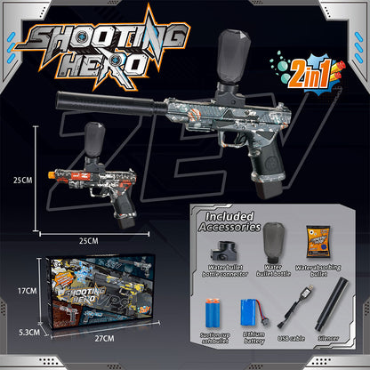 Electric Glock Tactical Water Bullet Gun - 2-in-1 Toy Blaster